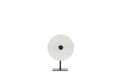 Ornament on base 25x10x35cm Yfke marble white+matt black